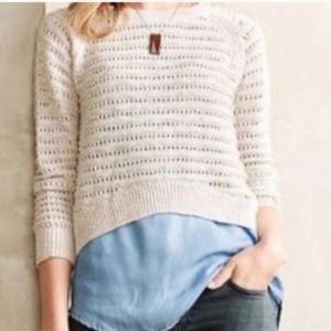 Cropped beige knit sweater in xs from Anthropologie (Moth).